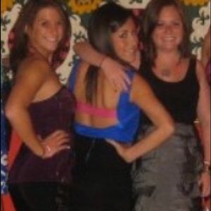 SO CUTE clue silky tank with pink detail